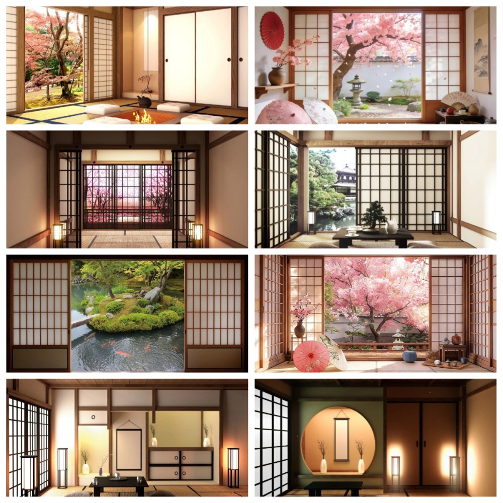 Photography Zen - Japon Tarzı İç Mekan Penceresi Kiraz
