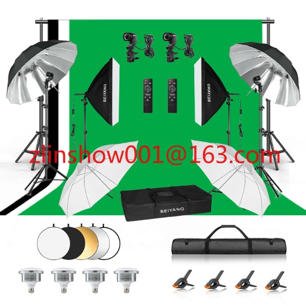 Photography Umbrella Lighting Kit - Fotoğraf Stüdyosu Ekipmanları 2.6*3m/2*3m Arka Plan