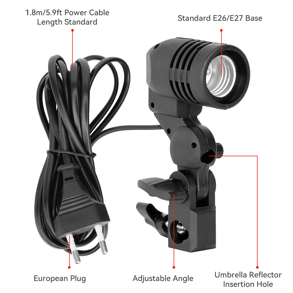 Tek Kafa Ampul Tutucu E27 Soke - Photography Umbrella Lighting Kit incelemesi ve fiyatı
